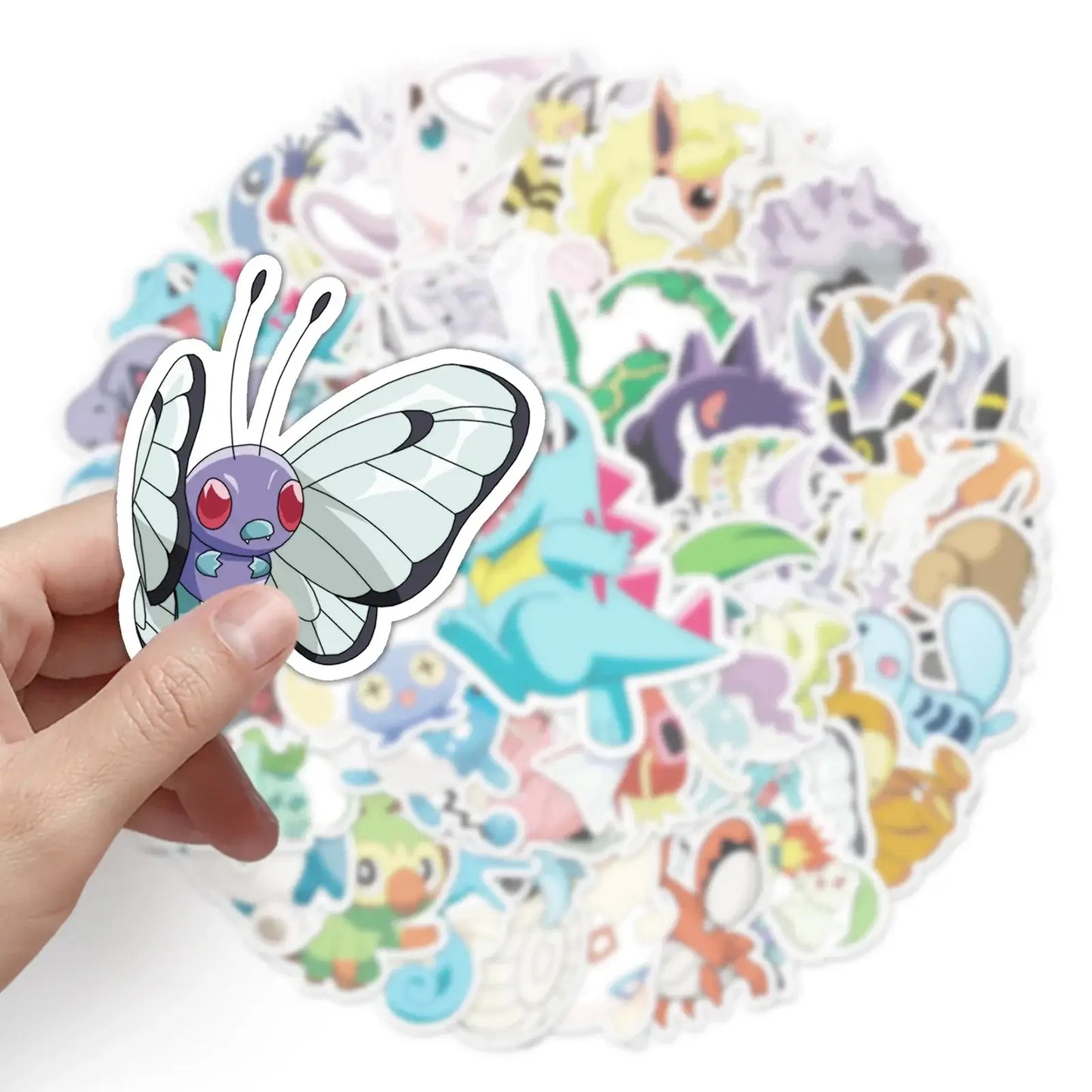 Pokemon Stickers Pack – Cute Vinyl Decals for Water Bottles, Laptops & More with various character designs.